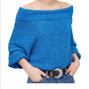 Free People Sweaters - Free People blue wide cowl neck sweater Small! Free People Sweaters - Free People blue wide cowl neck sweater Small!